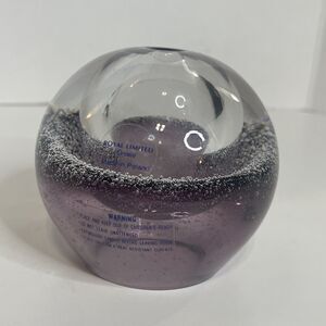 Royal Limited Crystal Oil Lamp Paper Weight In Purple Made In Poland